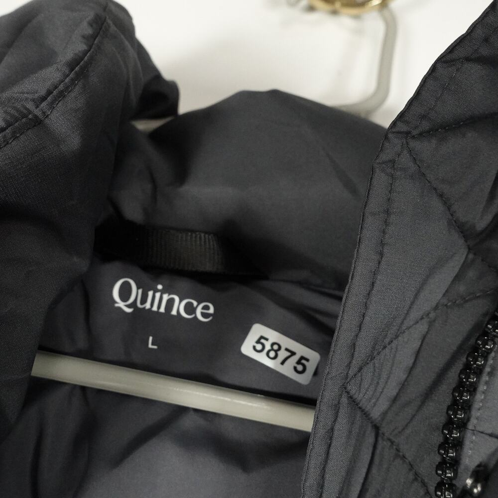 NWOT Quince Women's L Responsible Down Long Puffer Jacket Hooded Carbon Gray - Picture 5 of 9